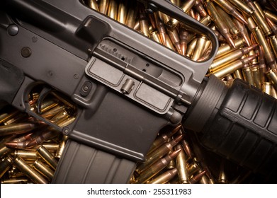 AR15 With .223 Or 5.56 X 45mm NATO Xm193 Ammunition.