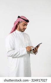 Arab Businessman Using Digital Tablet