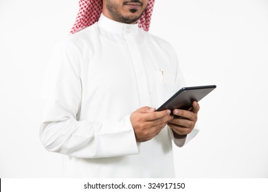 Arab Businessman Using Digital Tablet