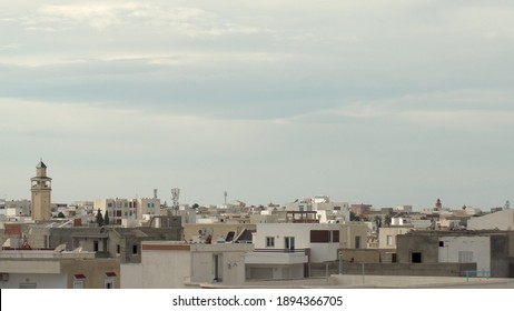 Arab City Top View. Square Arabic Style Houses.