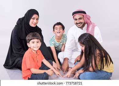 Arab Family Sitting Home White Background Stock Photo 773718721 ...