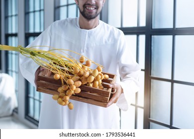 Arab Farmers Show Their Produce To Camera With Pride, Date Plum Fruits, Selective Focus