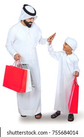 Arab Father And Son - Happy Shopping 