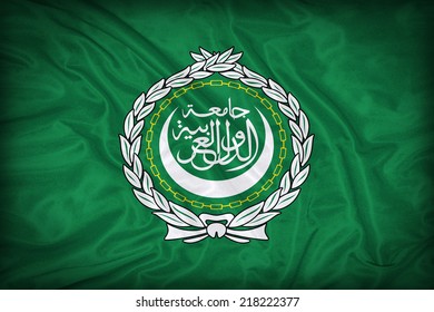Arab League flag pattern on the fabric texture ,vintage style
