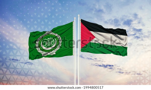 Arab League Palestine Flag Waving Wind Stock Photo 1994800517 ...