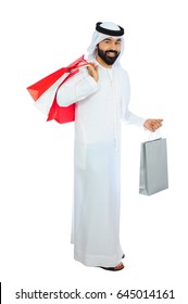 Arab Man Shopping ( Happy Smile Shopping Bags )