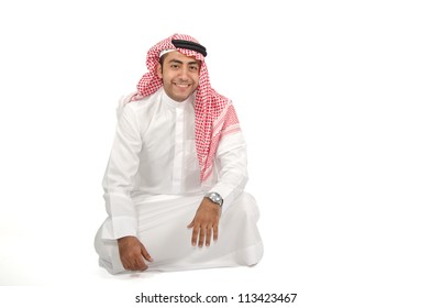 Arab Man Sitting On The Floor