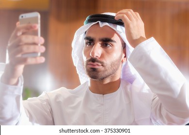 Arab Man Taking A Selfie