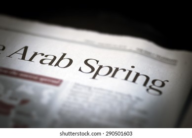 Arab Spring Written Newspaper, Shallow Dof, Real Newspaper.