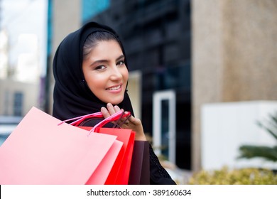 Arab Women With Shopping Bag
