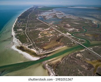 Arabat Spit Aerial View, Azov Sea, Ukraine