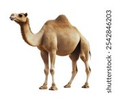 Arabian camel isolated on white background.