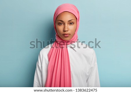 Similar – Image, Stock Photo Girl with a serious look and wet hair.