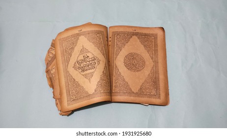 Arabic Calligraphy Holy Book Of Koran. Old Vintage