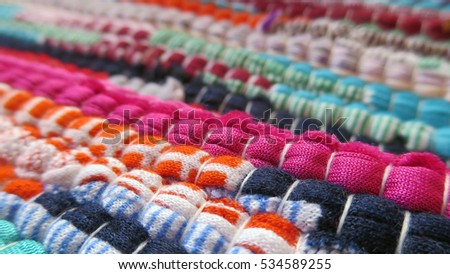 Arabic carpet colorful surface. Closeup.
