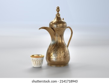 Arabic Coffee pot traditional. Saudi Coffee Dallah - Shutterstock ID 2141718943