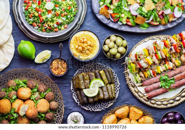 Arabic Cuisine Middle Eastern Traditional Dishes Stock Photo Edit Now 1118990726