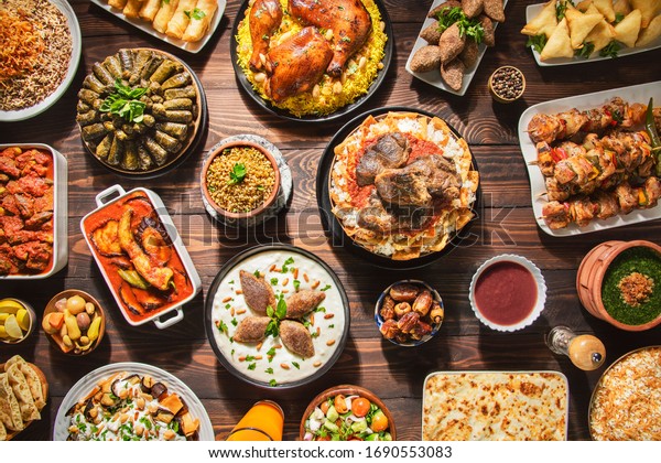 Arabic Cuisine: Middle Eastern traditional lunch. It\'s\
also Ramadan \