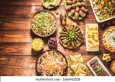 Arabic Cuisine;Middle Eastern traditional dishes and assorted meze. Vine leaves, kibbeh,chicken fatteh, spring rolls, sambusak, kibbeh nayyeh, makdous, haloumi, olives, eggplant fatteh and salads.