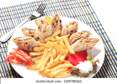 Arabic Dishes Shawrma With Fries