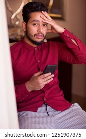  Arabic Guy Talking To Someone, Arabian Model Looking Young Calling Phone And Looking To Camera Concept Theme In Alexandria Egypt In Middle East Africa

