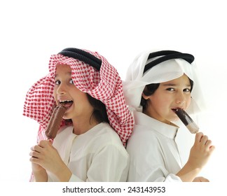 Arabic Kids Eating Ice-cream