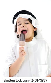 Arabic Kids Eating Ice-cream