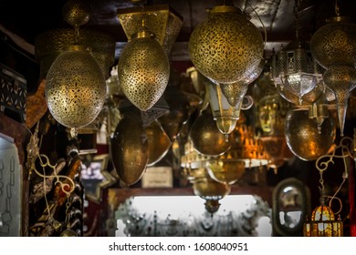 Arabic lamp from a merchant shop in the medina of Fes