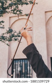 Arabic Man Doing Traditional Stick Dance