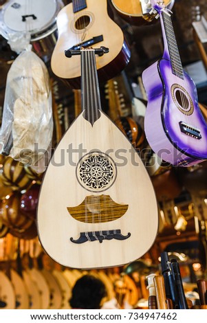 Arabic musical instrument Oud for sale at Grand Bazaar, Istanbul