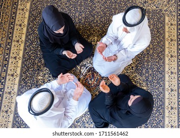 Arabic Muslim Family Praying For God