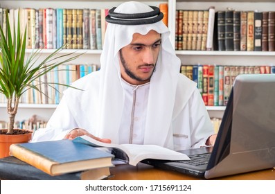 Arabic Muslim Student Studying Online