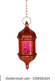 Arabic Ramadan Lantern .Decoration Lamp Isolated On White Background