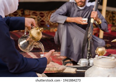 Arabic Traditional Hospitality (Saudi Arabia). Bedouin Lifestyle People.