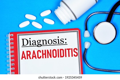 Arachnoiditis-autoimmune Inflammatory Lesion Of The Arachnoid Membrane Of The Brain. The Inscription Of The Text Of The Diagnosis On The Form In The Medical Folder. 