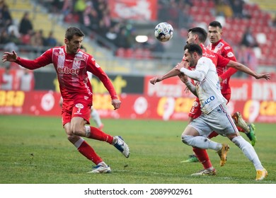 Arad, Arad, Romania - 12 11 2021: UTA Arad plays against FC FC Botosani in League 1 football match on Francisc Neuman Arena.