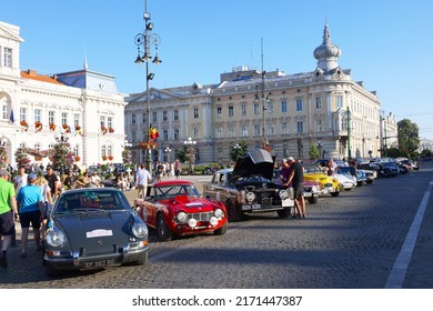 ARAD, ROMANIA, 24 JUNE, 2022: Old cars of Ypres - Istanbul Rallye in Arad city, Romania, Europe
