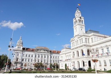 ARAD, ROMANIA - AUGUST 13, 2012: People visit Old Town in Arad, Romania. Arad is the capital city of Arad County and 12th most populous Romanian city. It dates back to 11th century.