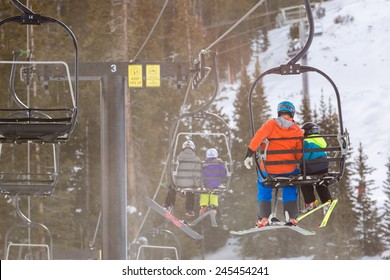 Arapahoe Basin, Colorado, USA-January 18, 2015. Mid Season Skiing At Araphoe Basing Ski Resort.