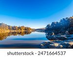 Arareco lake in the magical town of creel Chihuahua at dawn