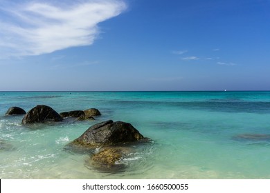 Arashi Beach On Aruba Island.