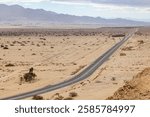 Arava road (highway 90) view from the top. A section of the road located near Be