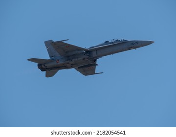 Araxos Patras Greece 07 18 2022 A F-18 Hornet. The Fighter Jet That Is Used In Top Gun: Maverick