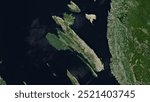 Arbe Island in the Adriatic Sea on a satellite image taken in July 9, 2023