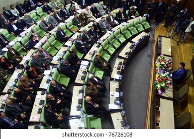 ARBIL, IRAQ-JANUARY 1: Kurdistan Regional Government Prime Minister Nechirvan Barzani Makes Parliamentary Speech On January 1, 2007 In Arbil, Iraq.