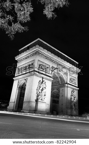 Similar – Image, Stock Photo Arc de triomphe in Paris with blue sky at night