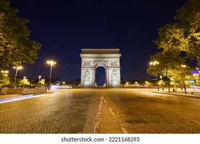 The Arc de Triomphe at the centre of Place Charles de Gaulle in Paris. France