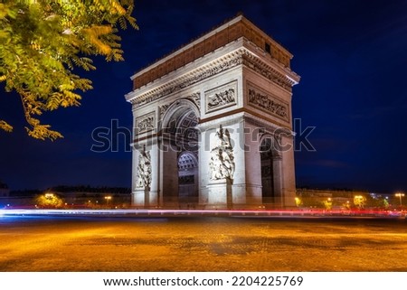 Similar – Image, Stock Photo Arc de triomphe in Paris with blue sky at night