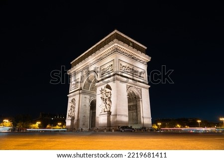 Similar – Image, Stock Photo Arc de triomphe in Paris with blue sky at night