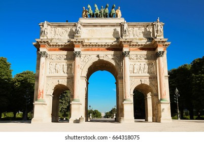 The Arc de Triomphe du Carroussel in Paris, France.